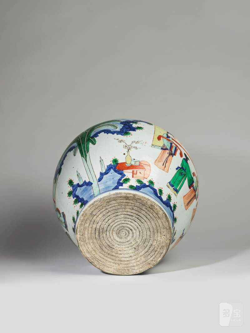 清 十九世紀 五彩仕女圖蓋罐 | GRANDE POTICHE COUVERTE EN PORCELAINE WUCAI - 图2